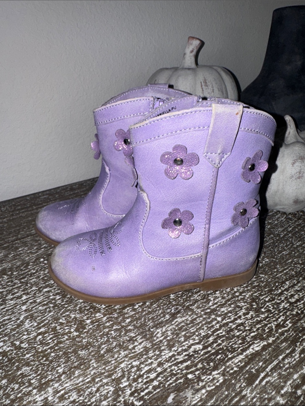 Tucker + Tate Lavender Flower Appliqué Girls' Pull-On Boots